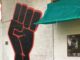 wall painting of black fist